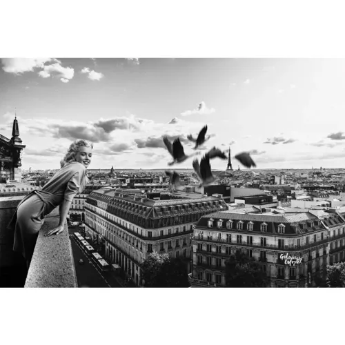 Marilyn Monroe Paris View B&W 120x180x2cm