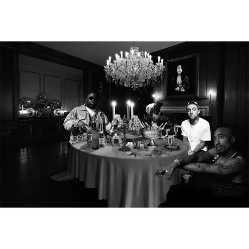 Rappers Reünie 80x120x2cm biggie, 2pac, eminem