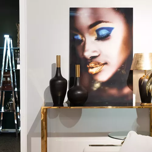 Payaa Vaas Sonia zwart en goud 26x26x48cm  (115062)