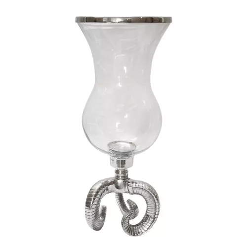 Windlicht Licht Travis 29x29x64cm met ramshoorn voet