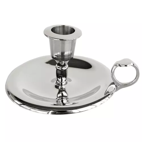 Kandelaar 13x6x11cm met houder zilverkleurig