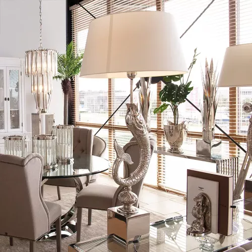 Tafellamp Vis 13x13x82cm Incl. zwarte kap