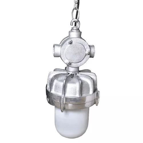 Hanglamp 24x24x57cm retro wit zilver metaal