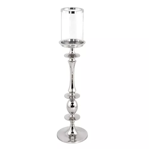 Vloerkaars Windlicht Laura 20x20x125cm zilver