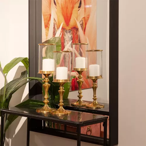 Payaa Windlicht Noa 17x17x53cm klein goudkleurig (112444)