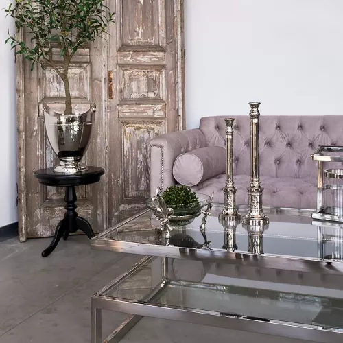 Payaa Kandelaar 11x11x48cm Lelie Medium zilver (101512)