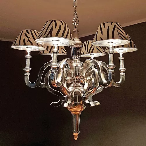 Payaa Plafondlamp 93x93x102cm kroonluchter (Excl. Kapjes) ruw zilver (101641)