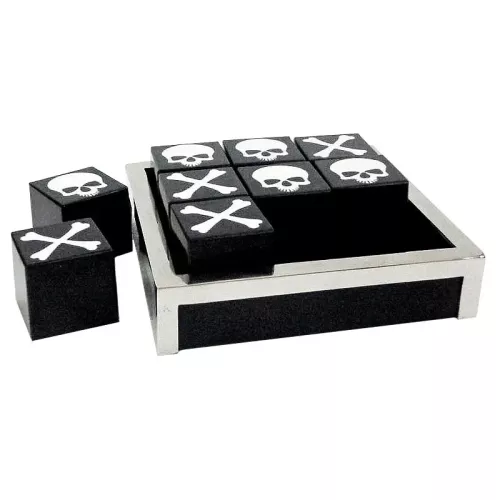 Schedel tic tac toe spel 17x17x5.5cm
