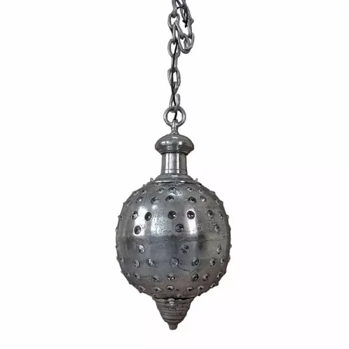 Plafondlamp 35x35x65cm Met Kristal zilver vintage