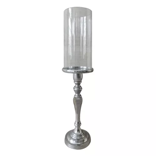 Windlicht Rosario 17x17x70cm Groot zilver